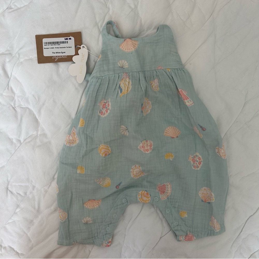Angel Dear Blue Seashell Romper